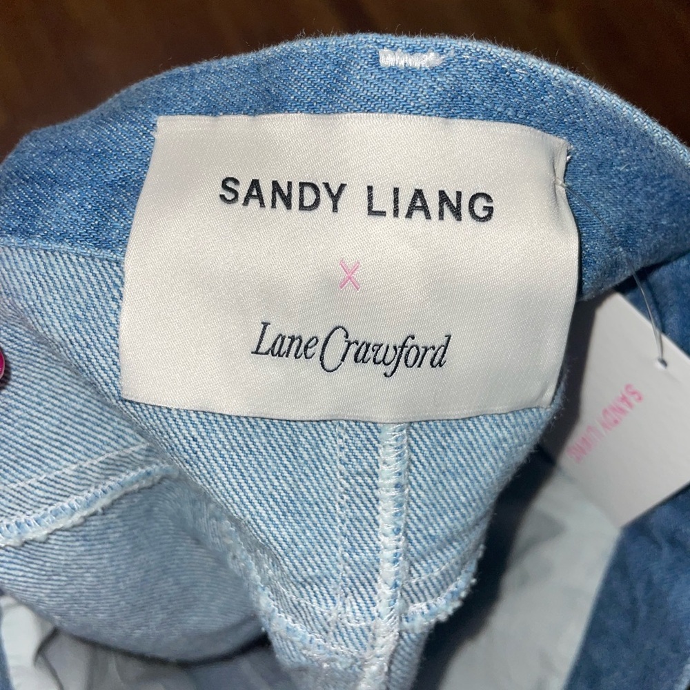 💎NWT Sandy Liang x Lane Crawford denim mini skirt broken heart - Picture 3 of 8
